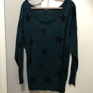 Torrid Teal Star tunic sweater